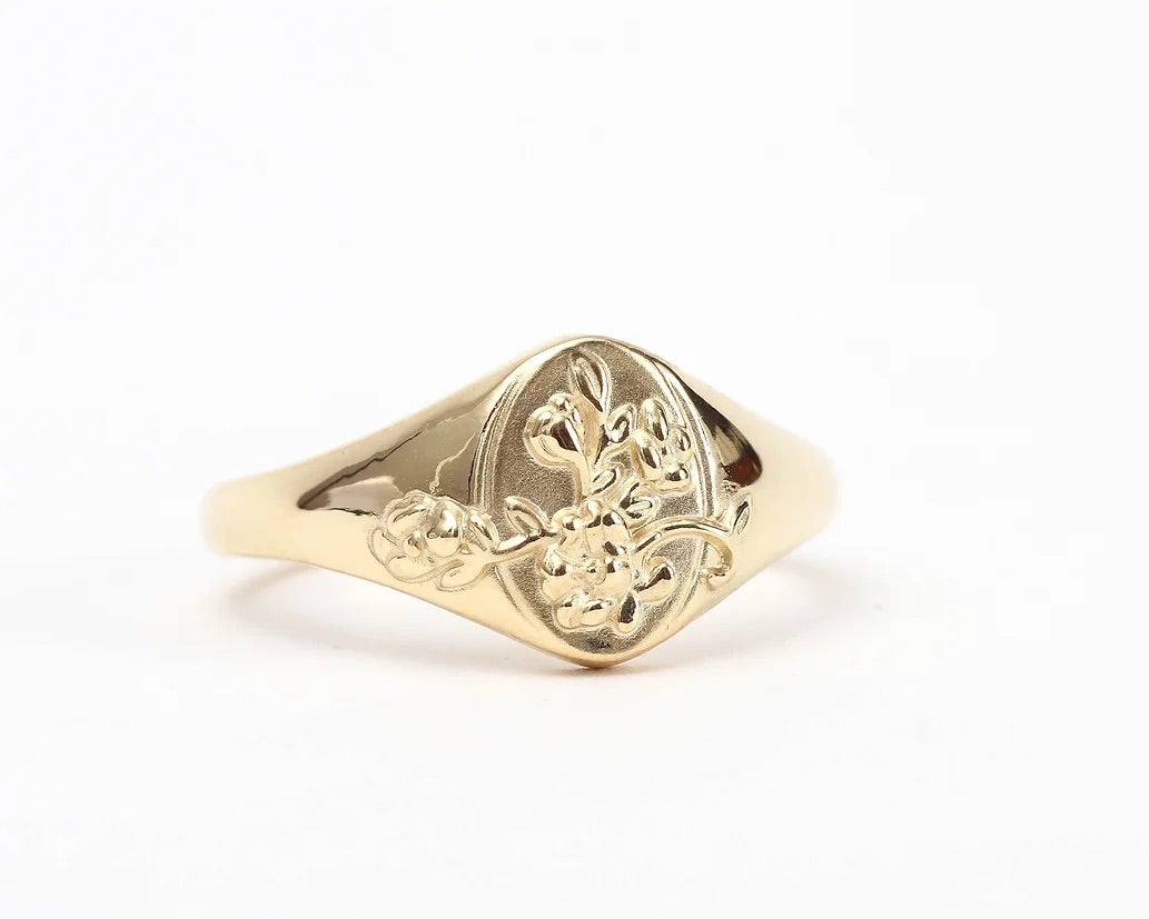 12792 - Floral Oval Signet Ring | Fox and Beaux 12792 - Floral Oval Signet Ring | Fox and Beaux