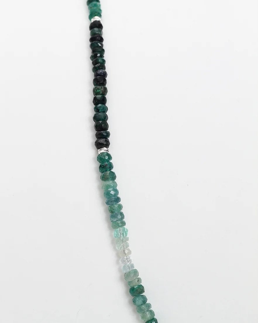 Ombre Emerald Strand Necklace Fox and Beaux Boutique Custom Jewelry Design Studio