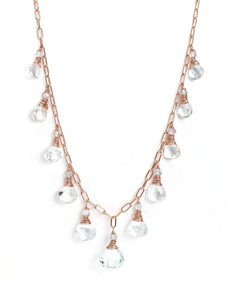 Rose Copper Double Wrap Beaded Necklace Rose Copper Double Wrap Beaded Necklace