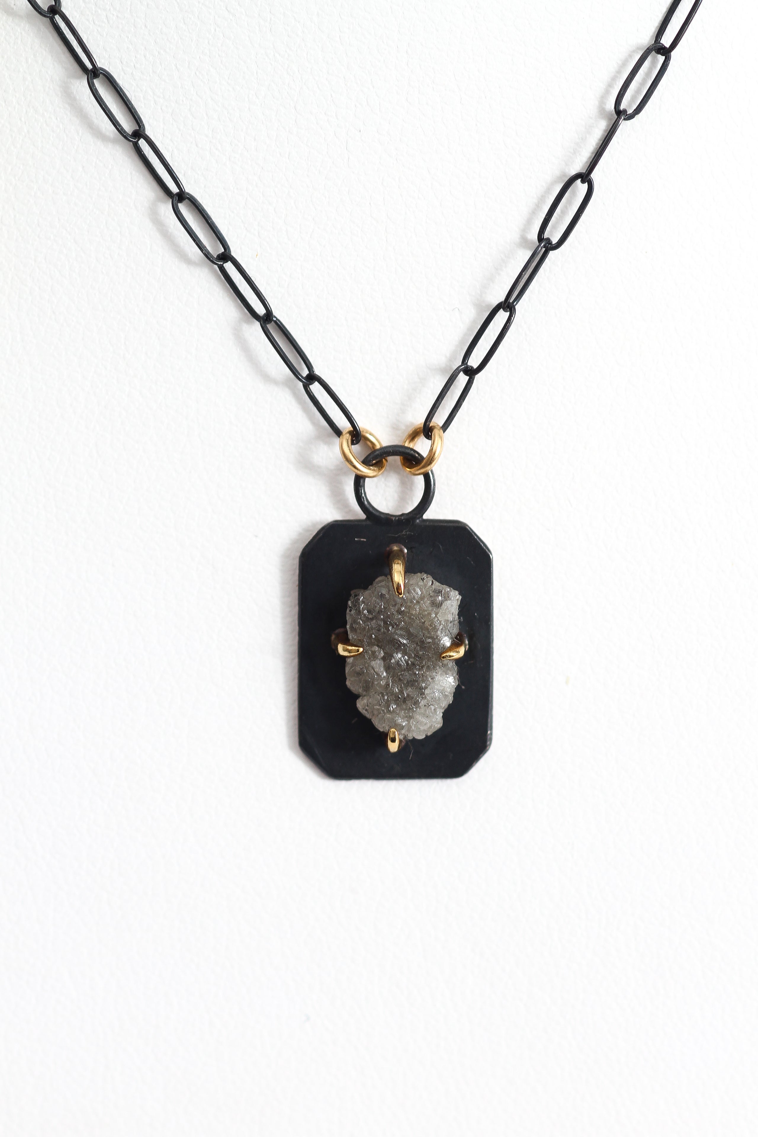 Raw diamond necklace hotsell